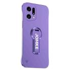 For OPPO Find X5 Pro Baking Varnish 360 Rotate Holder No Frame PC Phone Case(Purple) - 1