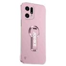 For OPPO Find X5 Pro Baking Varnish 360 Rotate Holder No Frame PC Phone Case(Pink) - 1