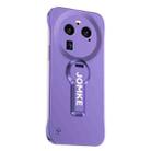 For OPPO Find X6 Pro Baking Varnish 360 Rotate Holder No Frame PC Phone Case(Purple) - 1