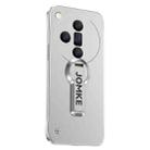 For OPPO Find X7 Baking Varnish 360 Rotate Holder No Frame PC Phone Case(Silver) - 1