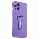 For OPPO Find X3 Baking Varnish 360 Rotate Holder No Frame PC Phone Case(Purple) - 1