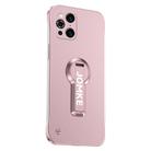 For OPPO Find X3 Baking Varnish 360 Rotate Holder No Frame PC Phone Case(Pink) - 1