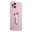 For OPPO Find X3 Pro Baking Varnish 360 Rotate Holder No Frame PC Phone Case(Pink) - 1