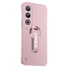 For OPPO K12 Baking Varnish 360 Rotate Holder No Frame PC Phone Case(Pink) - 1