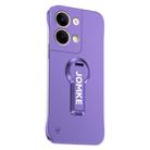 For OPPO Reno9 Baking Varnish 360 Rotate Holder No Frame PC Phone Case(Purple) - 1