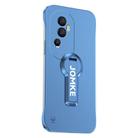 For OPPO Reno10 Baking Varnish 360 Rotate Holder No Frame PC Phone Case(Blue) - 1