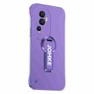 For OPPO Reno10 Baking Varnish 360 Rotate Holder No Frame PC Phone Case(Purple) - 1