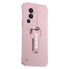 For OPPO Reno10 Pro Baking Varnish 360 Rotate Holder No Frame PC Phone Case(Pink) - 1