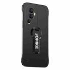 For OPPO Reno10 Pro Baking Varnish 360 Rotate Holder No Frame PC Phone Case(Black) - 1