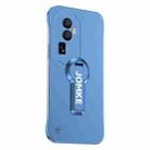 For OPPO Reno10 Pro+ Baking Varnish 360 Rotate Holder No Frame PC Phone Case(Blue) - 1