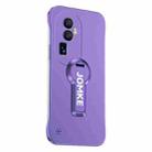 For OPPO Reno10 Pro+ Baking Varnish 360 Rotate Holder No Frame PC Phone Case(Purple) - 1