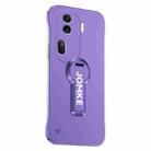 For OPPO Reno11 Pro Baking Varnish 360 Rotate Holder No Frame PC Phone Case(Purple) - 1