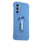 For OPPO Reno12 Baking Varnish 360 Rotate Holder No Frame PC Phone Case(Blue) - 1