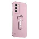 For OPPO Reno12 Baking Varnish 360 Rotate Holder No Frame PC Phone Case(Pink) - 1