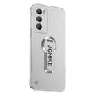 For OPPO Reno12 Baking Varnish 360 Rotate Holder No Frame PC Phone Case(Silver) - 1