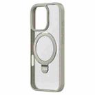 For iPhone 16 Pro Max ZGA Magsafe Holder PC Hybrid TPU Phone Case(Grey) - 1