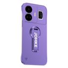 For Realme GT Neo5 Baking Varnish 360 Rotate Holder No Frame PC Phone Case(Purple) - 1