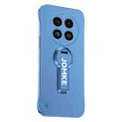 For Realme GT5 Pro Baking Varnish 360 Rotate Holder No Frame PC Phone Case(Blue) - 1