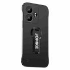 For Realme GT Neo6 Baking Varnish 360 Rotate Holder No Frame PC Phone Case(Black) - 1