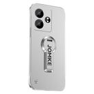 For Realme GT Neo6 Baking Varnish 360 Rotate Holder No Frame PC Phone Case(Silver) - 1