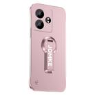 For Realme GT Neo6 SE Baking Varnish 360 Rotate Holder No Frame PC Phone Case(Pink) - 1