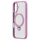 For iPhone 16 Plus ZGA Magsafe Holder PC Hybrid TPU Phone Case(Pink) - 1