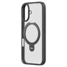 For iPhone 16 Plus ZGA Magsafe Holder PC Hybrid TPU Phone Case(Black) - 1