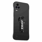 For vivo iQOO 7 Baking Varnish 360 Rotate Holder No Frame PC Phone Case(Black) - 1