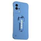 For vivo iQOO 8 Baking Varnish 360 Rotate Holder No Frame PC Phone Case(Blue) - 1