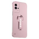 For vivo iQOO 8 Pro Baking Varnish 360 Rotate Holder No Frame PC Phone Case(Pink) - 1