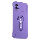 For vivo iQOO 9 Baking Varnish 360 Rotate Holder No Frame PC Phone Case(Purple) - 1