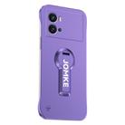 For vivo iQOO 9 Pro Baking Varnish 360 Rotate Holder No Frame PC Phone Case(Purple) - 1