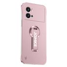 For vivo iQOO 9 Pro Baking Varnish 360 Rotate Holder No Frame PC Phone Case(Pink) - 1