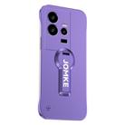 For vivo iQOO 11 Baking Varnish 360 Rotate Holder No Frame PC Phone Case(Purple) - 1