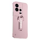 For vivo iQOO 11 Baking Varnish 360 Rotate Holder No Frame PC Phone Case(Pink) - 1