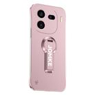 For vivo iQOO 12 Pro Baking Varnish 360 Rotate Holder No Frame PC Phone Case(Pink) - 1