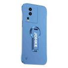 For vivo iQOO Neo7 Baking Varnish 360 Rotate Holder No Frame PC Phone Case(Blue) - 1