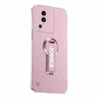 For vivo iQOO Neo7 Baking Varnish 360 Rotate Holder No Frame PC Phone Case(Pink) - 1