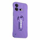 For vivo iQOO Neo8 Baking Varnish 360 Rotate Holder No Frame PC Phone Case(Purple) - 1