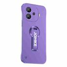 For vivo iQOO Z9 Turbo Baking Varnish 360 Rotate Holder No Frame PC Phone Case(Purple) - 1