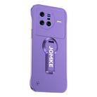 For vivo X80 Baking Varnish 360 Rotate Holder No Frame PC Phone Case(Purple) - 1