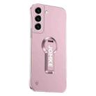 For Samsung Galaxy S23 5G Baking Varnish 360 Rotate Holder No Frame PC Phone Case(Pink) - 1