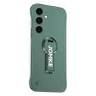 For Samsung Galaxy S24 5G Baking Varnish 360 Rotate Holder No Frame PC Phone Case(Green) - 1