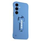 For Samsung Galaxy S24 5G Baking Varnish 360 Rotate Holder No Frame PC Phone Case(Blue) - 1