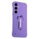 For Samsung Galaxy S24 5G Baking Varnish 360 Rotate Holder No Frame PC Phone Case(Purple) - 1