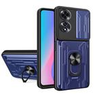 For OPPO A60 4G Sliding Camshield TPU+PC Phone Case with Card Slot(Blue) - 1