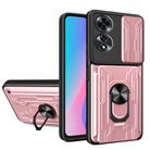 For OPPO A60 4G Sliding Camshield TPU+PC Phone Case with Card Slot(Rose Gold) - 1