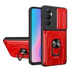 For Realme C65 4G Sliding Camshield TPU+PC Phone Case with Card Slot(Red) - 1