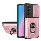 For Realme C65 4G Sliding Camshield TPU+PC Phone Case with Card Slot(Rose Gold) - 1