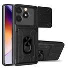 For Realme C61 / C63 Sliding Camshield TPU+PC Phone Case with Card Slot(Black) - 1